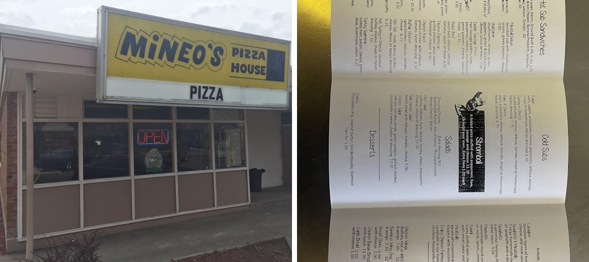 Mineo's Pizza Menu