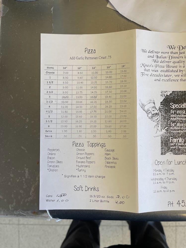 Mineo's Pizza Menu image 2